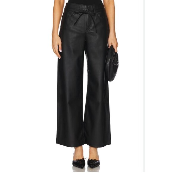 Levi's XL Straight Tie Waist Faux Leather Pant NWOT - Size 27 - Picture 2 of 11